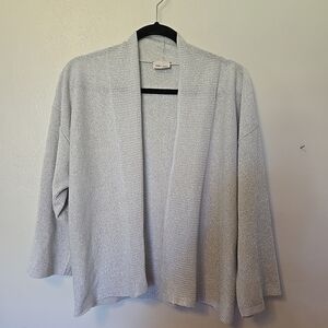 VIKI-AND Silver Glitter Lightweight Cardigan Sweater 44 M